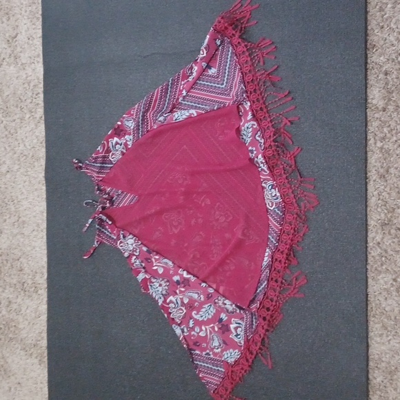 SMALL flower print adjustable straps, ribbon tie, sleveless tank halter top SOHO - Picture 13 of 16